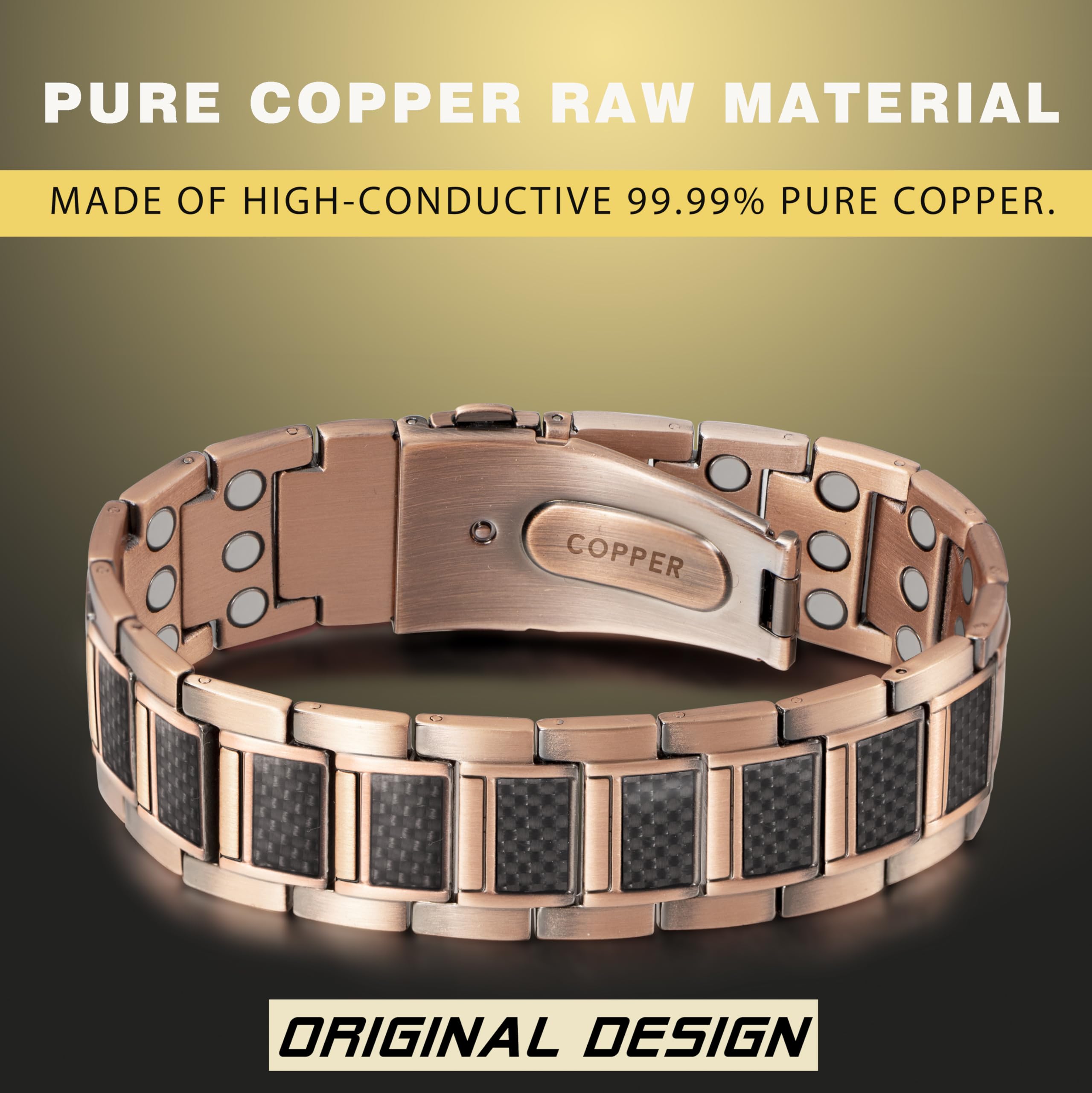 KGP® Strength Mens Magnetic Copper Bracelet for Arthritis,Mens